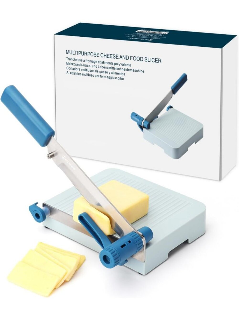 Multipurpose Cheese Slicer & Cutter with Adjustable Thickness for Easy Slicing